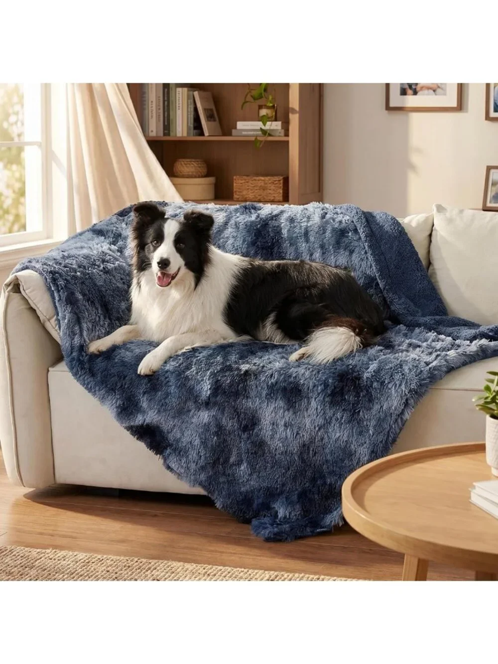 Fluffy Waterproof Dog Blanket for Large Dogs, Washable Faux Fur Pet Throw, 40x50